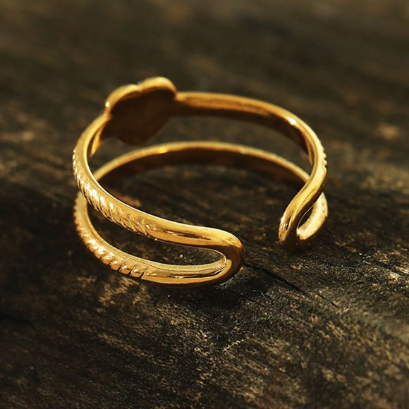 RENEE Ring - Double Stacked Zirconia Heart - Picture 7 of 9